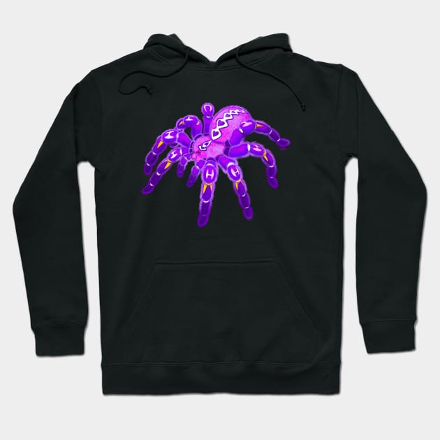 Purple Pokie Poecilotheria Metallica Gooty Sapphire Tarantula Hoodie by RJKpoyp